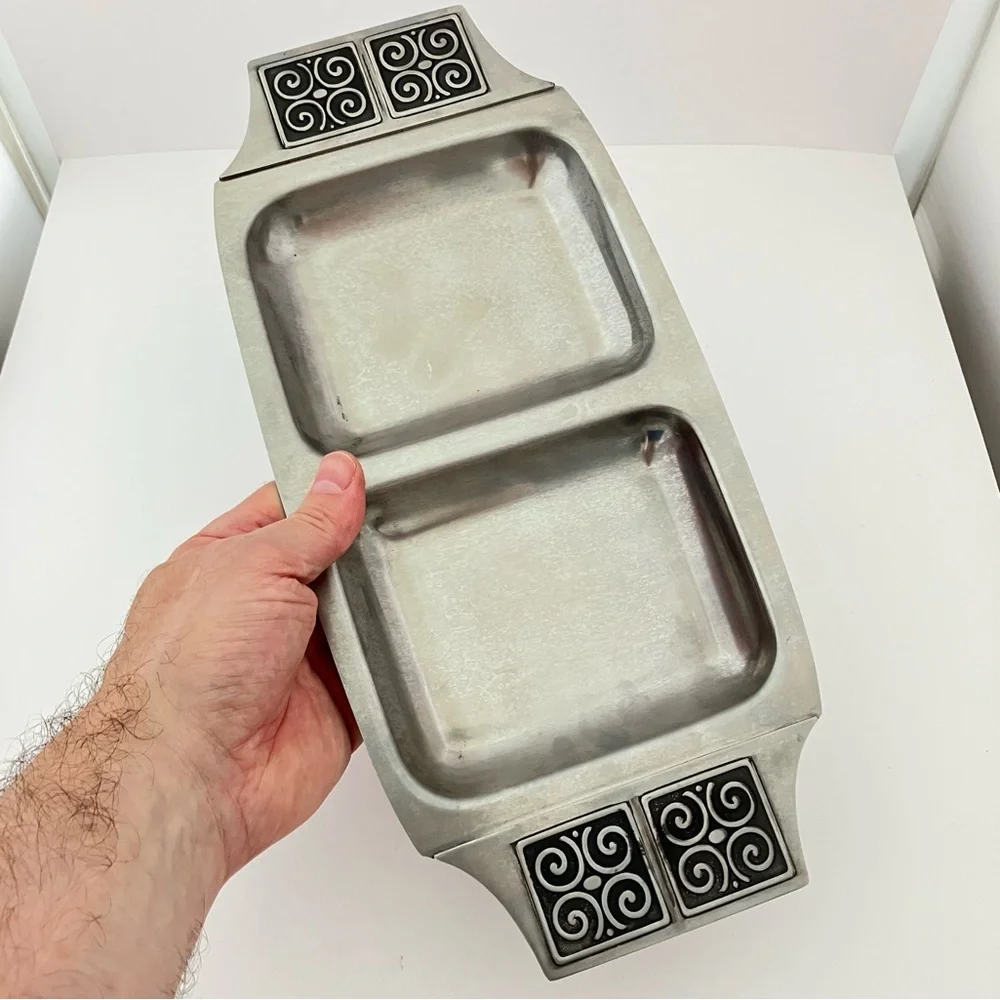 Rogers Insilco Vintage Stainless Steel Divided Serving Dish MCM - Picture 6 of 11